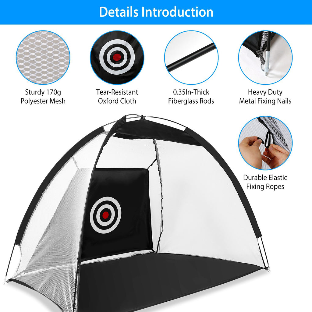 Golf Net Golf Training Aids Practice Nets Driving Hitting Nets With Target Cloth Carry Bag For Indoor Outdoor Sports