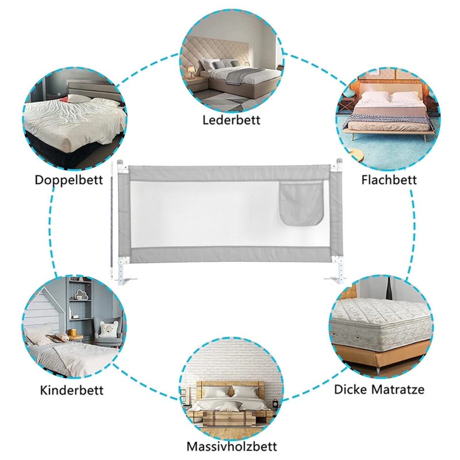 1.5M Bed Safety Guards Folding Children Toddler's Bed Rail Safety Protection NEW