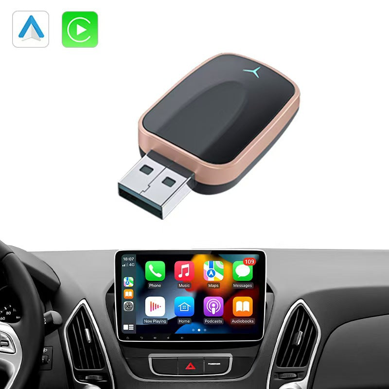 Support pan European shipping--2in1 Wireless CarPlay Dongle Wireless Android Auto Adapter AI Smart Box Car Intelligent Systems For Car With Wired CarPlay