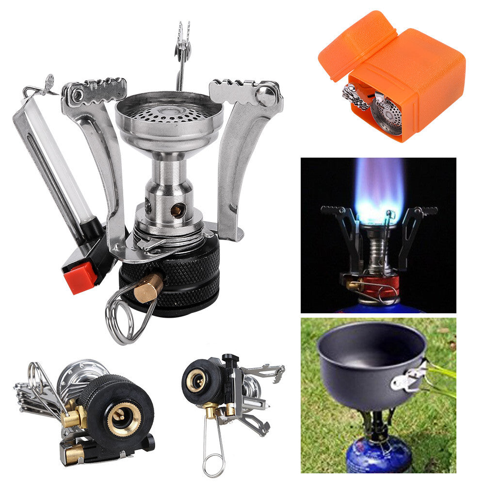 Outdoor Portable Camping Cookware Set Hiking Cooking Pot Gas Stove Tableware Kit