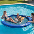8FT Inflatable Water Hammock Floating Ring,  Thick Brushed Plastic And Reinforced Polyester Inflatable Floating Dock Platform For For Lakes, Pools, Oceans