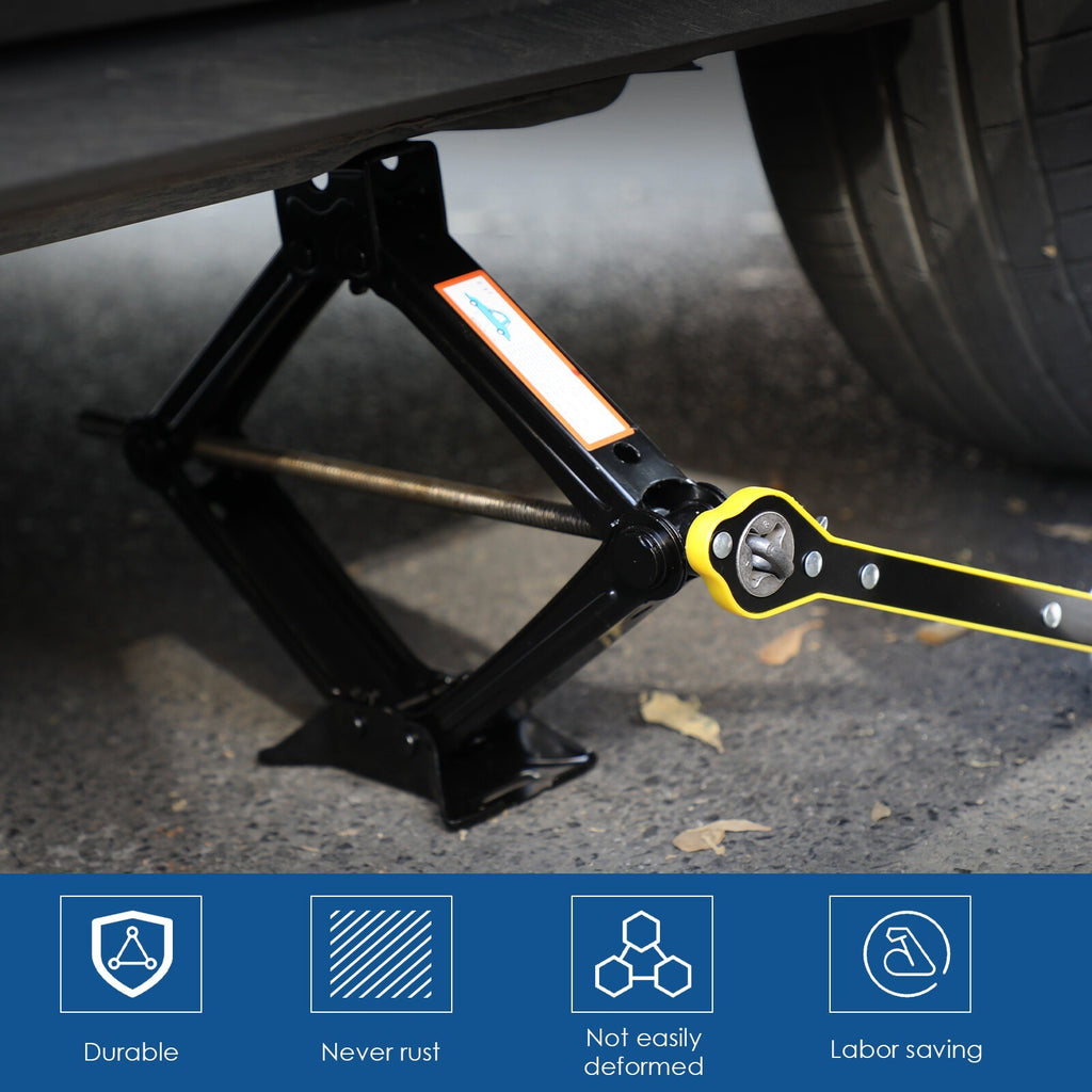 Scissor Jack Set 3 Ton Car Auto Jack Kit With Hand Crank Wrench Lug Wrench UK
