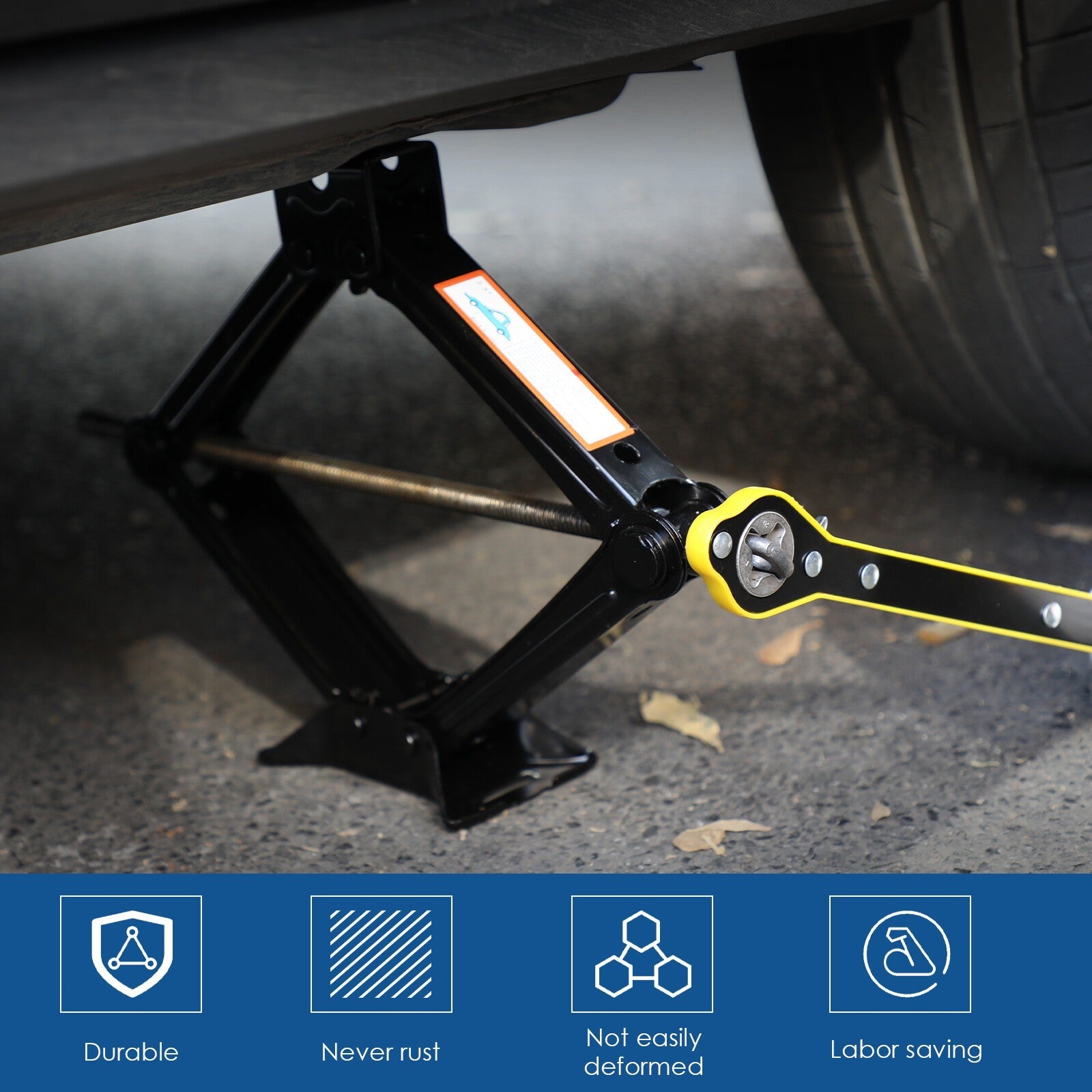 Scissor Jack Set 3 Ton Car Auto Jack Kit With Hand Crank Wrench Lug Wrench UK